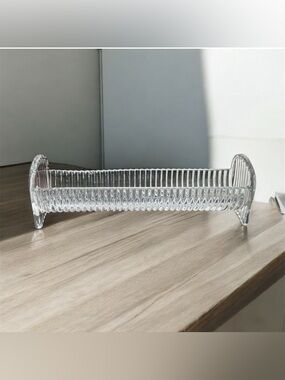 NEW Shannon Crystal Godinger Crystal Harmony Cracker Tray Footed Bohemian